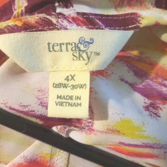 Terra & Sky Women’s Multicolor Blouse – Size 4X – Plus Size Boho Top - Picture 4 of 9